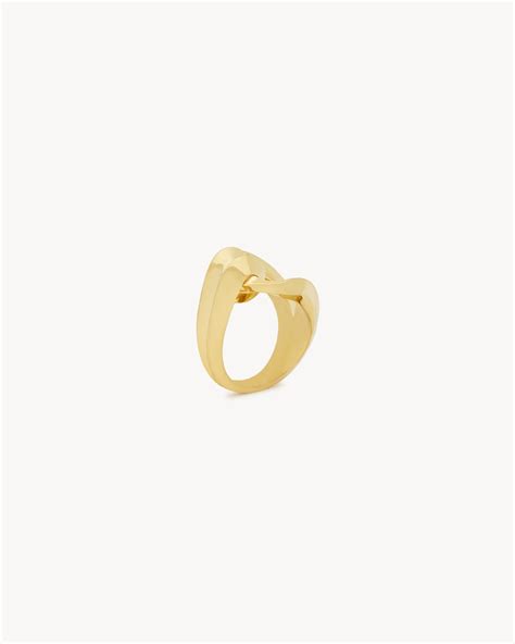 Anello ysl Yves Saint Laurent Pink size 52 MM in Gold plated.